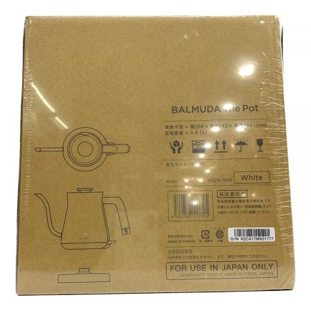 BALMUDA (バルミューダデザイン) 電気ケトル K02A-WH 程度S(未使用品) 未使用品
