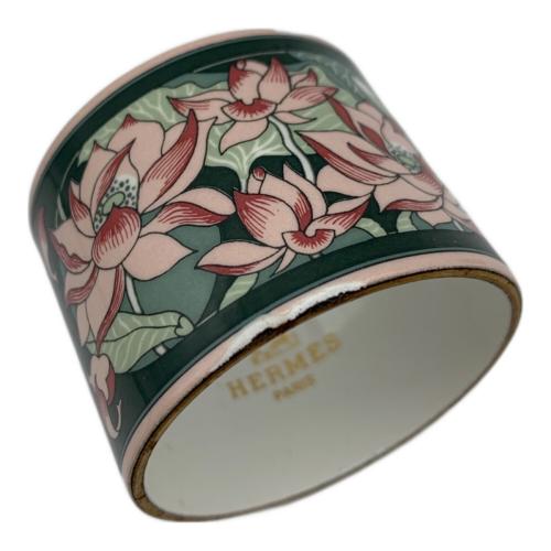 HERMES (エルメス) キッチン雑貨 ナプキンリング フラワー グリーン×ピンク