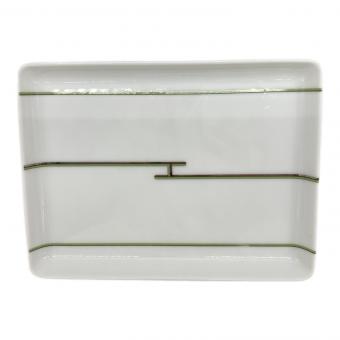 HERMES (エルメス) スクエアプレート ホワイト×グリーン リズム