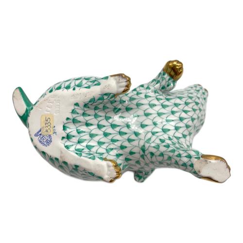 Herend (ヘレンド) うさぎ置物 本体のみ グリーン×ホワイト