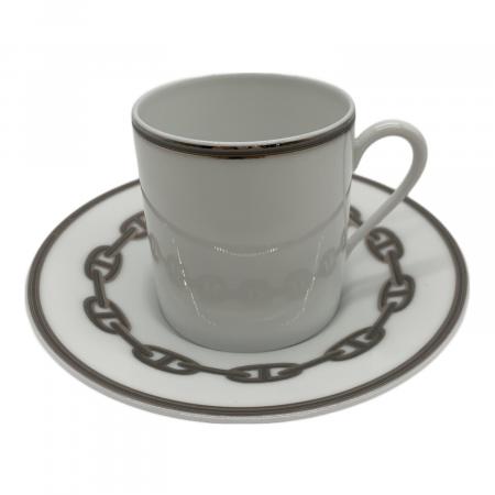 HERMES (エルメス) デミタスカップ&ソーサー シェーヌダンクル ペア