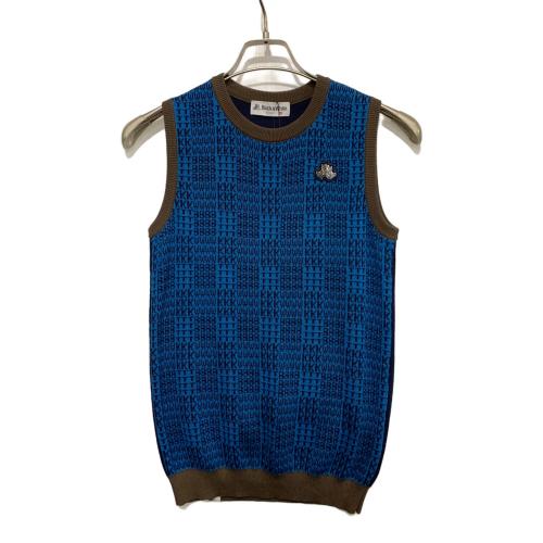 Black&White (ブラックアンドホワイト) ゴルフウェア(トップス) レディース SIZE M ブルー×ブラウン タグ付き ニットベスト BLF2003KC