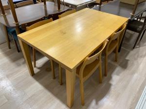 ダイニング5点セット イス：無印良品 オーク材 45 ナチュラル