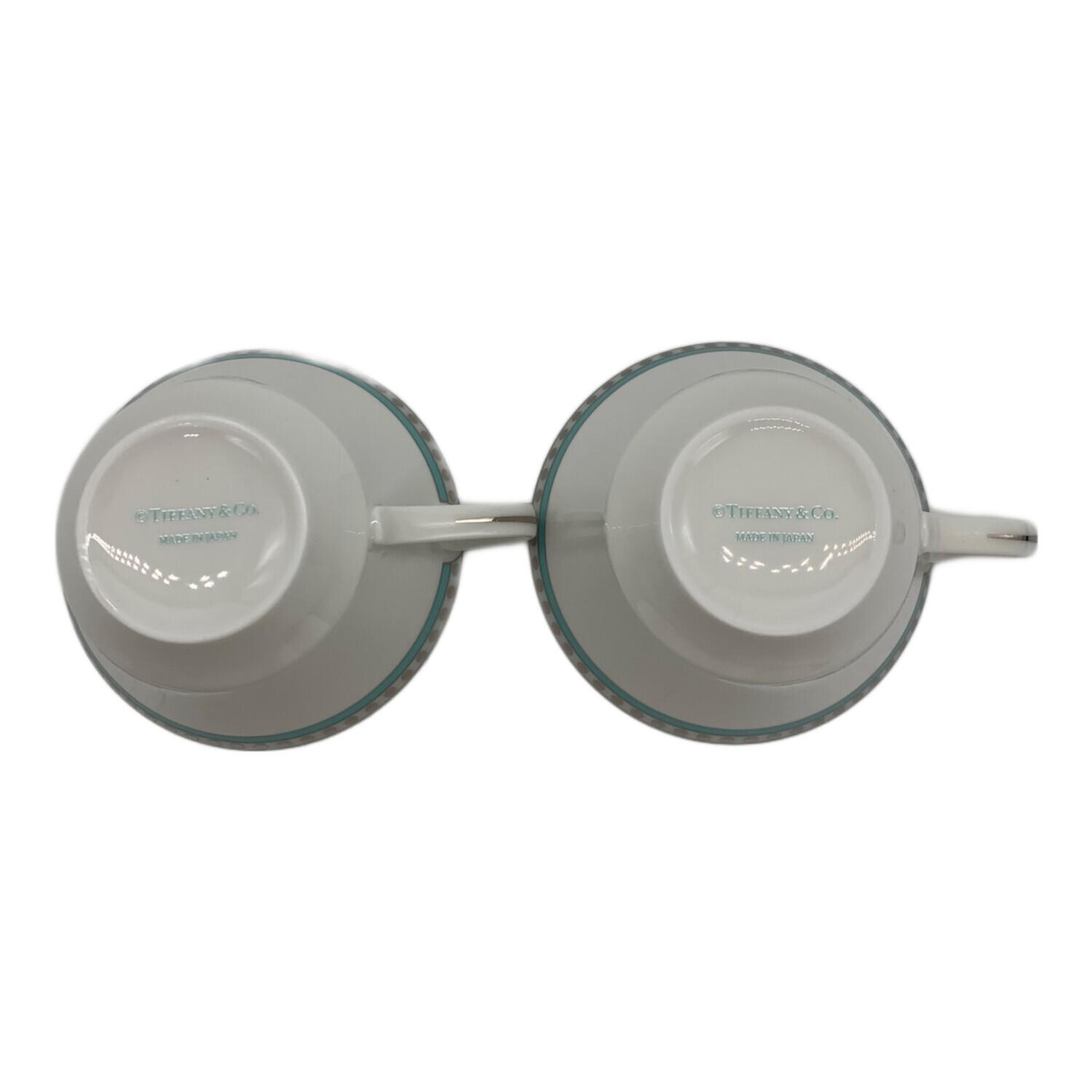 TIFFANY & Co. (ティファニー) カップ&ソーサー プラチナブルー