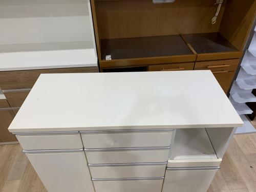 ニトリ キッチンカウンター ホワイト アルミナ2 120CT