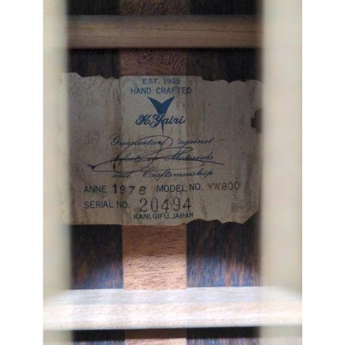K.Yairi (ヤイリギター) アコースティックギター YW800 1978年製