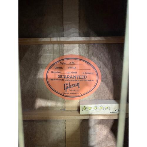 GIBSON (ギブソン) アコースティックギター J-45 Banner Head 2005年製 後付けプリアンプ増設@