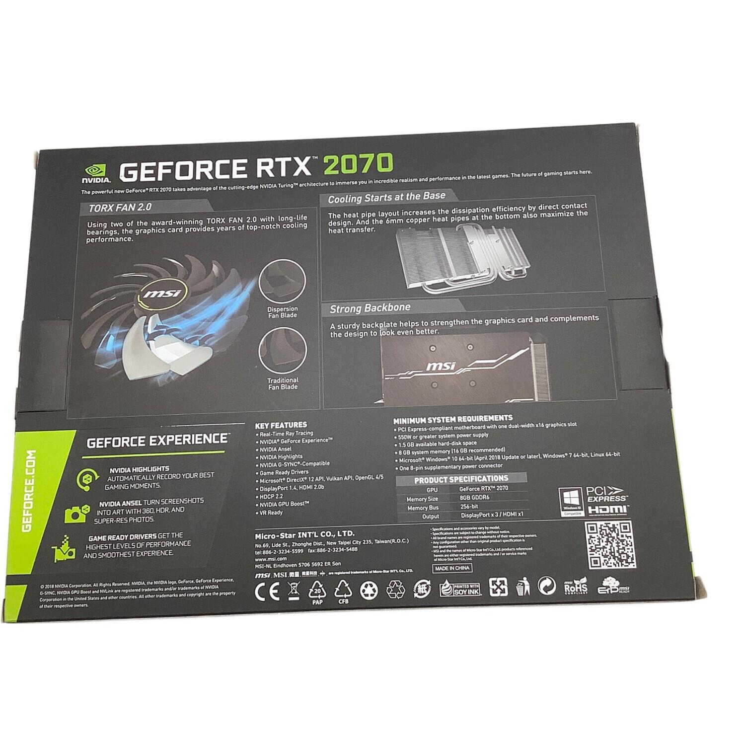 msi (エムエスアイ) GEFORCE RTX 2070 グラフィックボード 8GB GDDR6