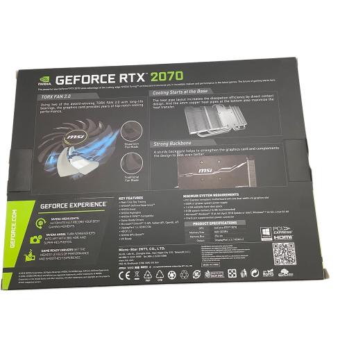 msi (エムエスアイ) GEFORCE RTX 2070 グラフィックボード 8GB GDDR6 ※動作未確認の為ジャンクとしての扱い