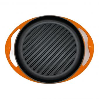 LE CREUSET (ルクルーゼ) 鍋 オレンジ ラウンドグリル 25cm