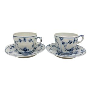ROYAL COPENHAGEN (ロイヤル・コペンハーゲン) カップ&ソーサーセット ブルーフルーテッド・ハーフレース