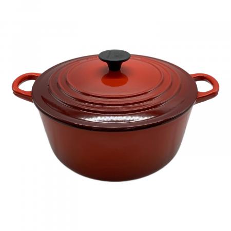 LE CREUSET (ルクルーゼ) 両手鍋 レッド ココット・ロンド｜トレファク