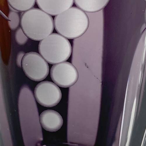 硝子工房彩鳳 (ガラスコウボウサイホ) 葡萄模様ビア切子 2Pセット