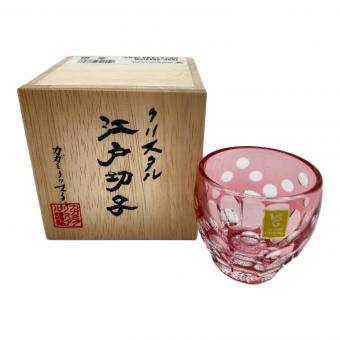 KAGAMI CRYSTAL (カガミクリスタル) 冷酒杯＜桜＞ 箱有 江戸切子