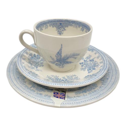 BURLEIGH (バーレイ) カップ&ソーサー&プレート ブルー ※ソーサーキズ有 Blue Asiatic Pheasants Large