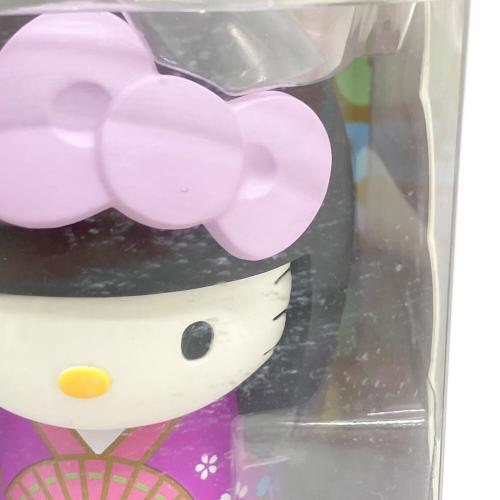 こけしハローキティ 置物 桜･着物PUリボン紫