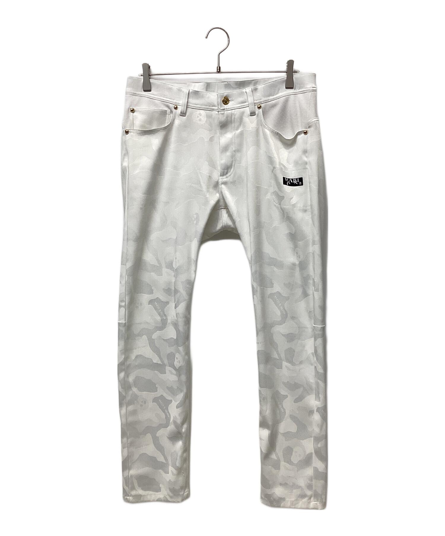 マークアンドロナ MARK & LONA ホワイト カモフラージュパンツ ゴルフ MARK&LONA（マークアンドロナ） 【美品】マークアンドロナ パンツ 白