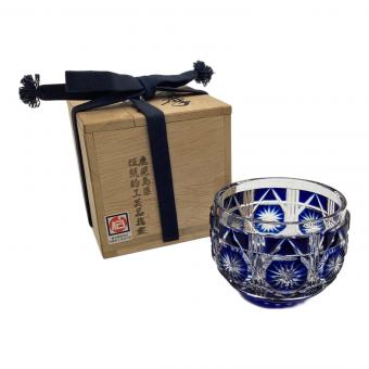 薩摩切子 (サツマキリコ) ぐい呑み 辻俊幸作 ※共箱割れ有