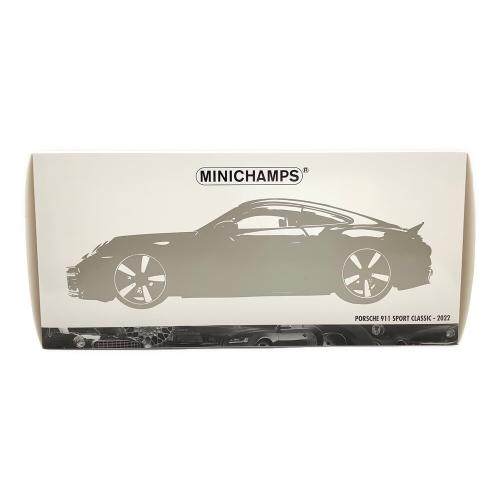 MINICHAMPS (ミニチャンプス) 1/18 ポルシェ 911 (992) スポーツ クラシック 2022 グレーメタリック/ストライプ モデルカー ダイキャストカー