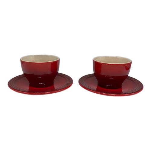 LE CREUSET (ルクルーゼ) カプチーノ カップ&ソーサー チェリーレッド / 200ml