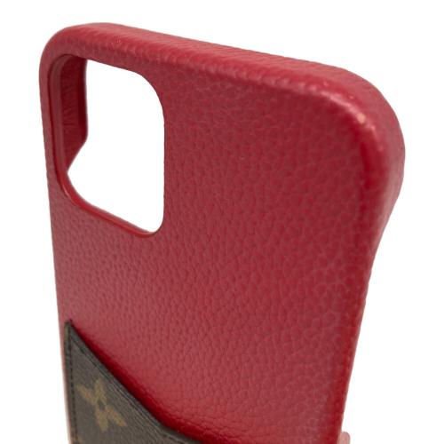 LOUIS VUITTON (ルイ ヴィトン) スマホケース BC1271 iPhone12/12Pro モノグラム レッド キズ有