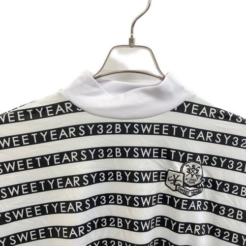 sy32 by sweet years (エスワイサーティトゥバイスィートイヤーズ) ロゴボーダーモックネックシャツ ゴルフウェア(トップス) SYG-23A09W レディース SIZE M ブラック×ホワイト