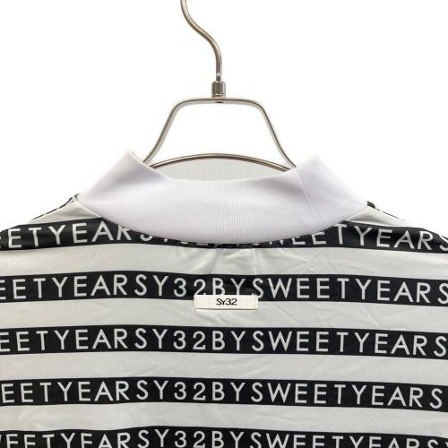 sy32 by sweet years (エスワイサーティトゥバイスィートイヤーズ) ロゴボーダーモックネックシャツ ゴルフウェア(トップス) SYG-23A09W レディース SIZE M ブラック×ホワイト