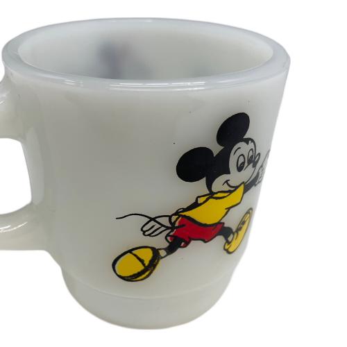 Fire King (ファイヤーキング) マグカップ 1977～1986年製 Disney Teniss スタッキングマグ