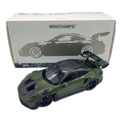 MINICHAMPS (ミニチャンプス) 1/18 ポルシェ 911 (992) GT3RS 2024 ナトーオリーブ/ブラックホイール モデルカー 箱ヤブレ有