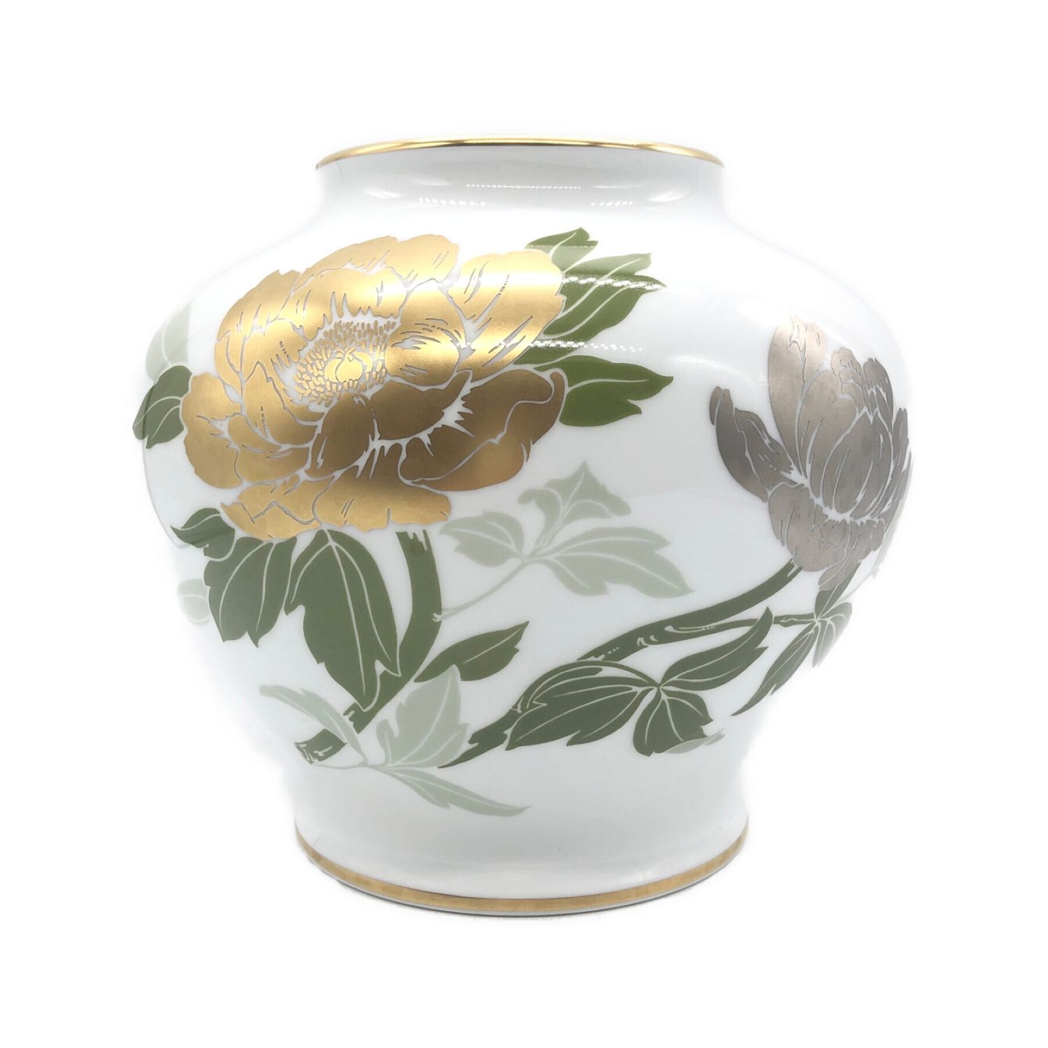 大倉陶園 (オオクラトウエン) 花瓶 金銀彩牡丹｜トレファクONLINE