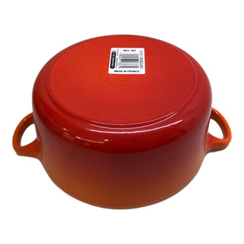 LE CREUSET (ルクルーゼ) ホーロー両手鍋 18cm レッド×オレンジ