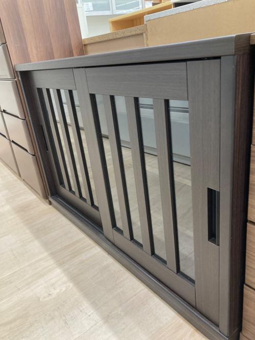 ニトリ サイドボード ブラウン 50 スライド2枚扉 アカツキ