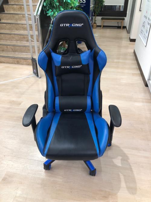 GT RACING (ジーティーレーシング) ゲーミングチェア ブルー×ブラック 1人掛け