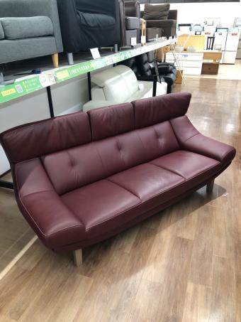 karimoku (カリモク) ハイバック3人掛けソファー バーガンディー 3人掛け ZU4603F535 半革