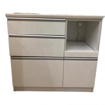 キッチンカウンター ホワイト 125 引き出し3段