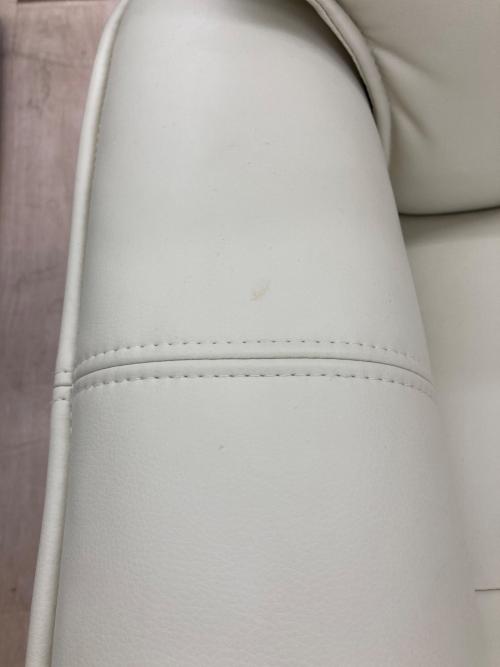 K2PLAN リクライニングチェアー ホワイト×ブラウン 214 オットマン付 合皮 リッチパーソナルチェア