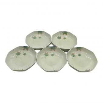 深川製磁 (フカガワセイジ) グリーン楓 面取取皿揃