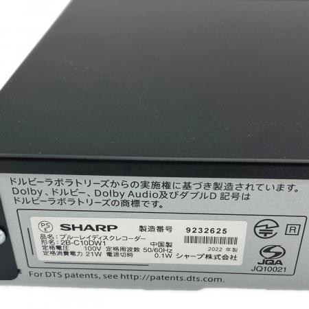 SHARP (シャープ) Blu-rayレコーダー 2B-C10DW1 2022年製 2番組 1TB