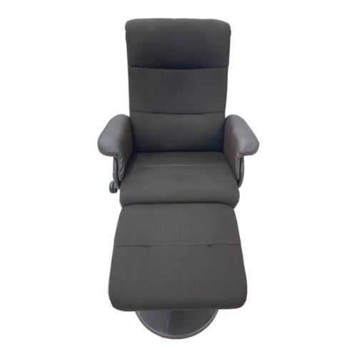 リクライニングチェアー ブラウン オットマン付 合皮