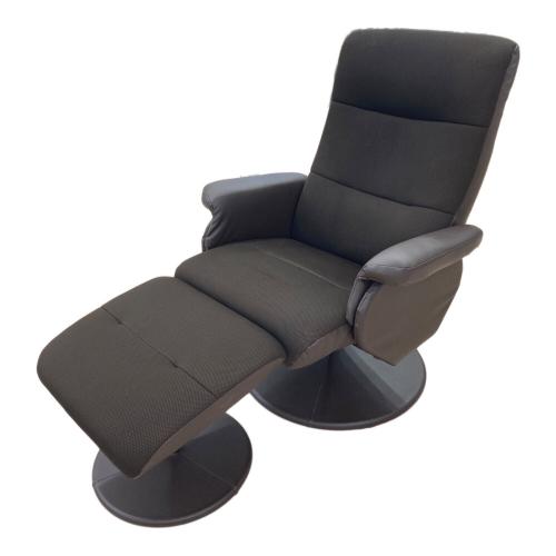 リクライニングチェアー ブラウン オットマン付 合皮