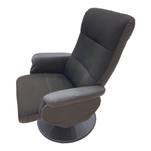 リクライニングチェアー ブラウン オットマン付 合皮