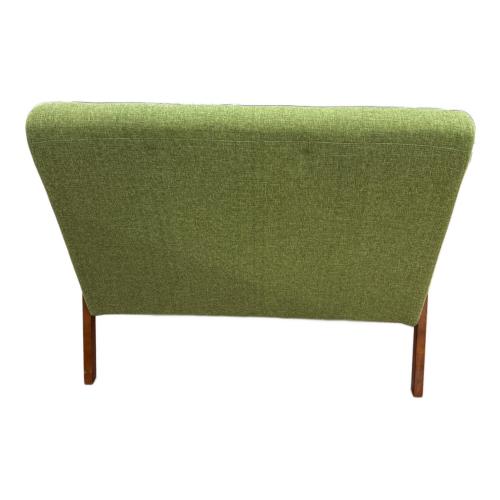 ファブリックソファー ライトグリーン×ブラウン 2人掛け