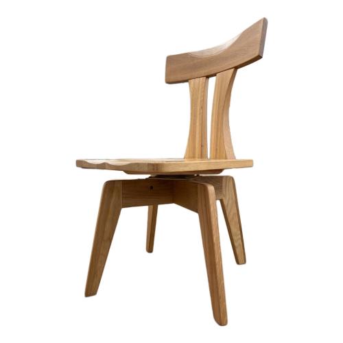 木創庵 回転イス ナチュラル 1人掛け タモ無垢材