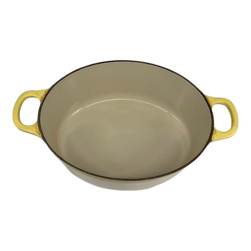 【LE CREUSET】オーバル　両手鍋 イエロー 25cm LE CREUSET (ルクルーゼ) 両手鍋 イエロー オーバル フレンチオーブン