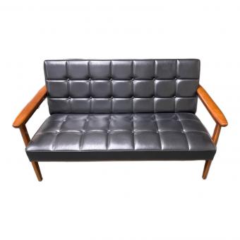 カリモク60 (カリモクロクジュウ) Ｋチェア スタンダードブラック 27 2シーター W36173BW 合皮