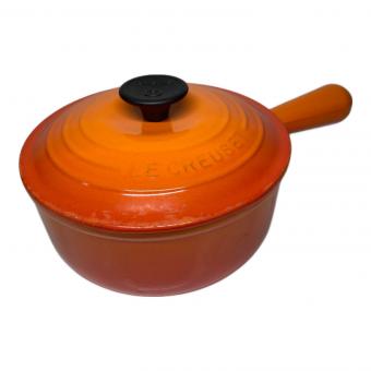 LE CREUSET (ルクルーゼ) 片手鍋 18cm オレンジ シグニチャーココット・ロンド