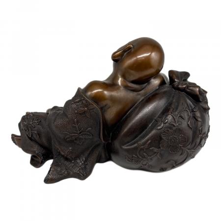 一点限り　高級　中古品　蝋型鋳銅 三つ足香炉 金工作家 村田宏作 置物 村田 宏 作 高岡銅器 蝋型鋳銅 夢布袋程度A｜トレファクONLINE