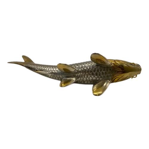 秀正 作 鋳銅 双鯉