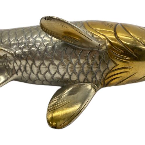 秀正 作 鋳銅 双鯉