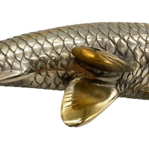 秀正 作 鋳銅 双鯉